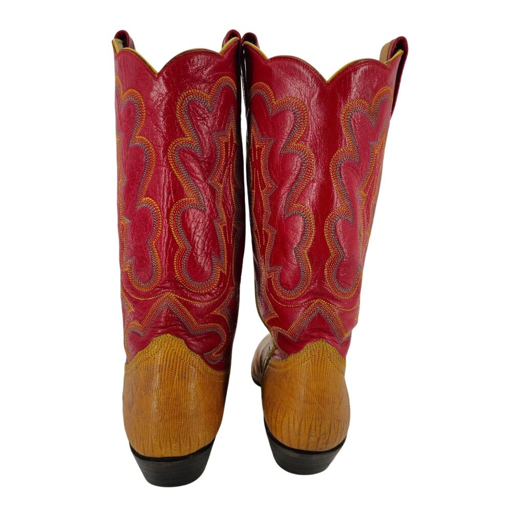Stunning Womens 8C Smiths Aspen Honey Brown Lizard Cowboy Western Boots Exotic - Picture 12 of 16
